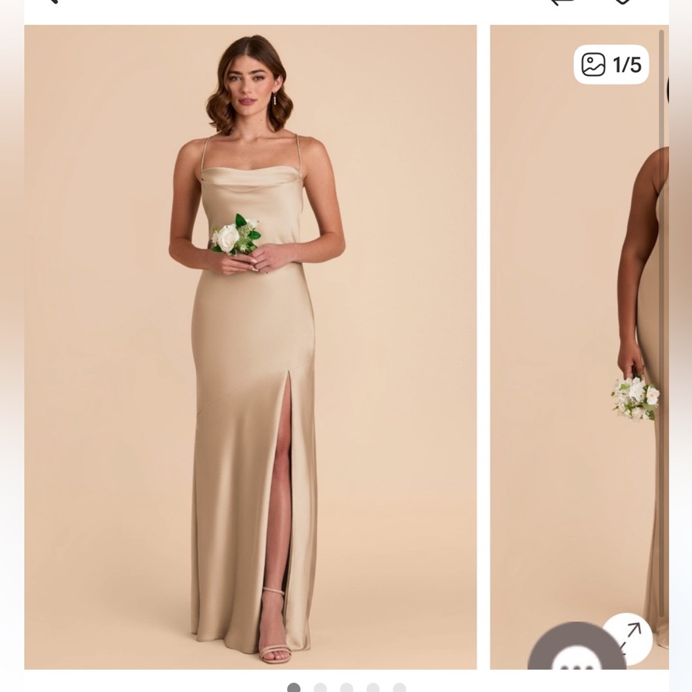 Birdy Grey Olivia Dress - Matte Satin Neutral Champagne